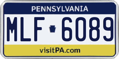 PA license plate MLF6089