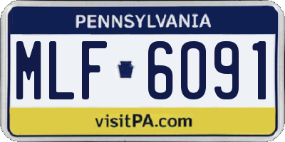 PA license plate MLF6091