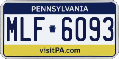 PA license plate MLF6093
