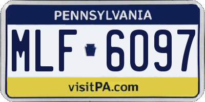 PA license plate MLF6097
