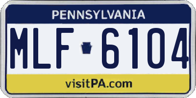 PA license plate MLF6104