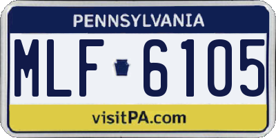 PA license plate MLF6105