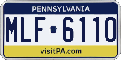 PA license plate MLF6110