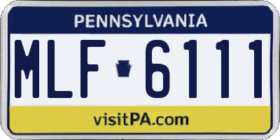 PA license plate MLF6111