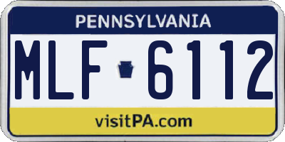 PA license plate MLF6112
