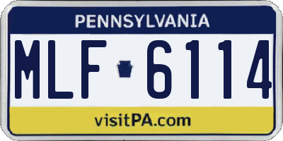 PA license plate MLF6114