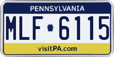 PA license plate MLF6115