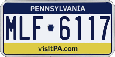 PA license plate MLF6117