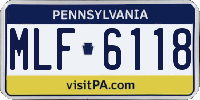 PA license plate MLF6118