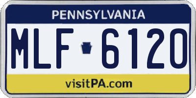 PA license plate MLF6120