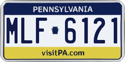 PA license plate MLF6121