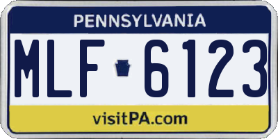 PA license plate MLF6123