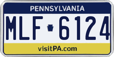 PA license plate MLF6124