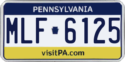 PA license plate MLF6125
