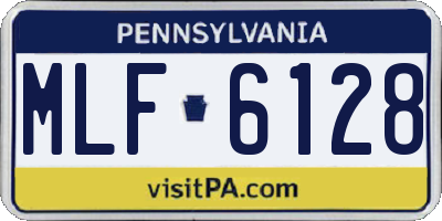 PA license plate MLF6128