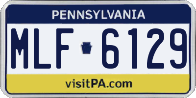 PA license plate MLF6129