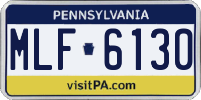 PA license plate MLF6130