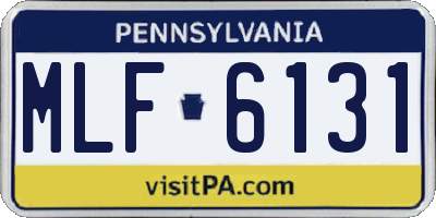 PA license plate MLF6131