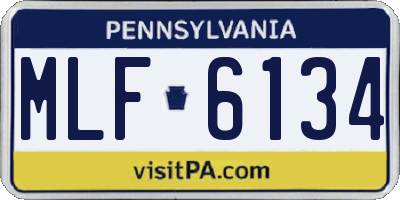 PA license plate MLF6134