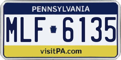 PA license plate MLF6135