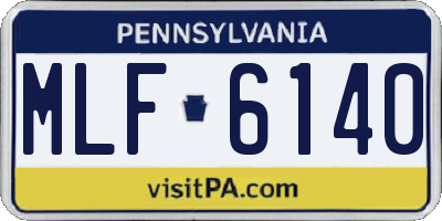 PA license plate MLF6140