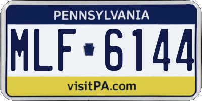 PA license plate MLF6144