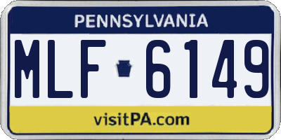 PA license plate MLF6149