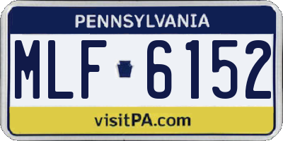 PA license plate MLF6152