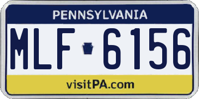 PA license plate MLF6156