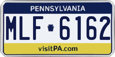 PA license plate MLF6162