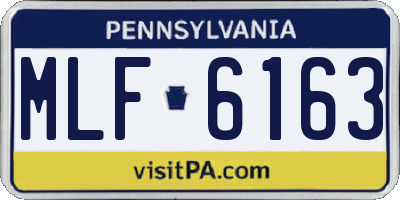 PA license plate MLF6163