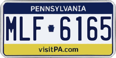 PA license plate MLF6165