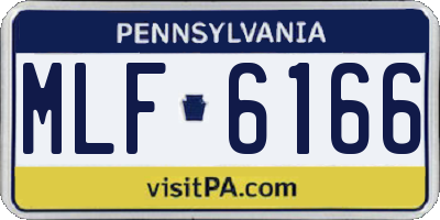 PA license plate MLF6166