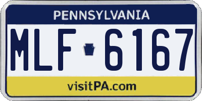 PA license plate MLF6167