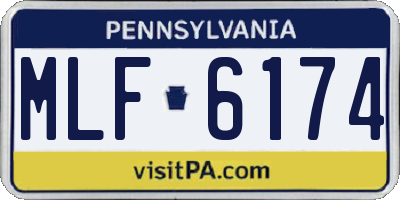 PA license plate MLF6174