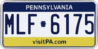 PA license plate MLF6175