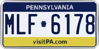 PA license plate MLF6178