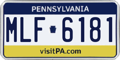 PA license plate MLF6181