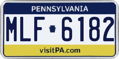 PA license plate MLF6182