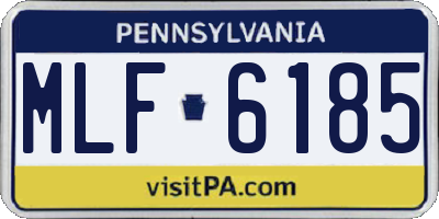 PA license plate MLF6185