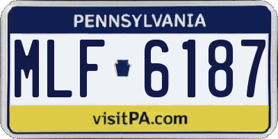 PA license plate MLF6187