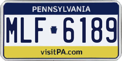 PA license plate MLF6189