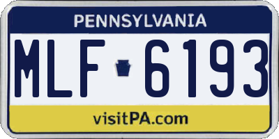 PA license plate MLF6193
