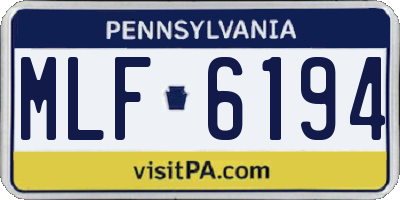 PA license plate MLF6194