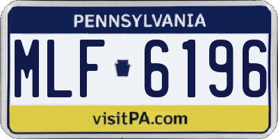 PA license plate MLF6196
