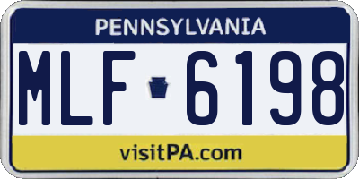 PA license plate MLF6198