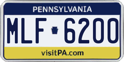 PA license plate MLF6200