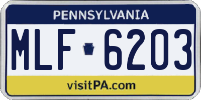 PA license plate MLF6203
