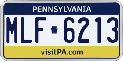 PA license plate MLF6213