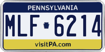 PA license plate MLF6214